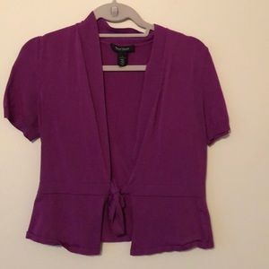White House Black Market Short Cardigan Magenta